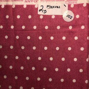 35”x 44” Pink and White Polka Flannel Fabric